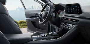 Interior view of the driver side of a 2021 Hyundai Sonata. | Hyundai dealer in Little Rock, AR.