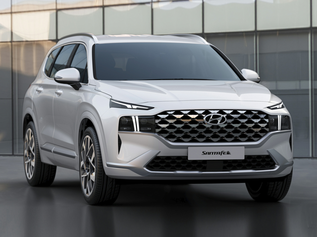 Front view of a white 2023 Hyundai Santa Fe | Hyundai dealer in Little Rock, AR | Crain Hyundai of Little Rock
