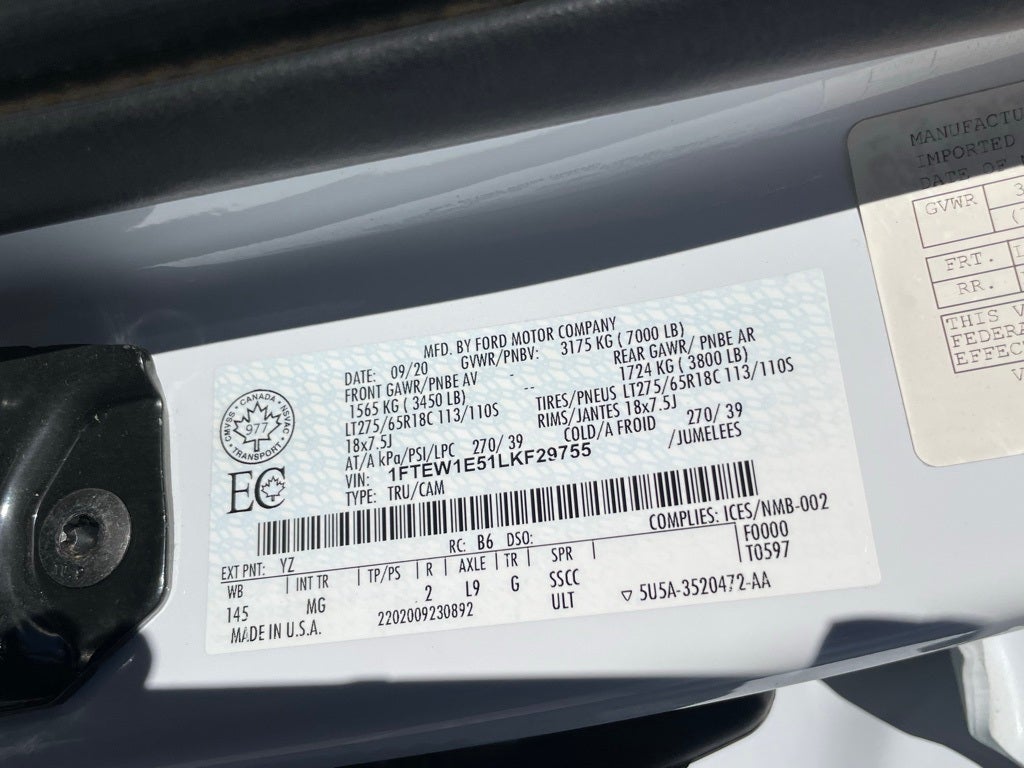 2020 Ford F-150 - 5.0 V8 / FX4 OFF-ROAD PKG