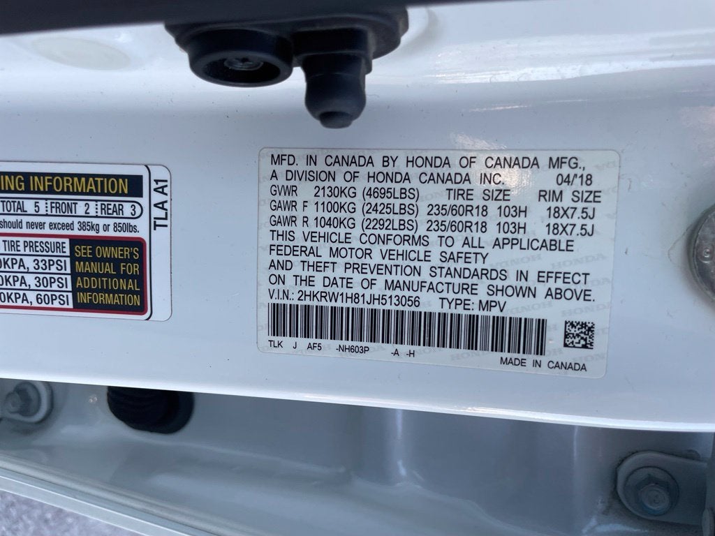2018 Honda CR-V EX-L - POWER MOONROOF / BLINS SPOT MONITOR