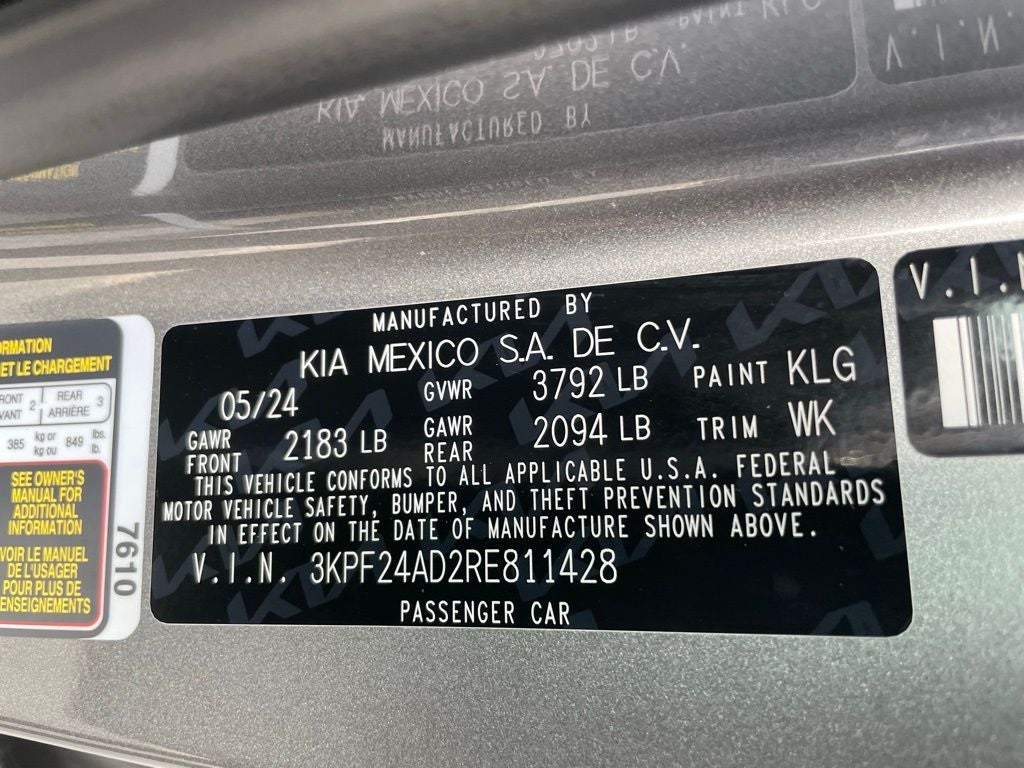 2024 Kia Forte LXS - KIA CERTIFIED / BLIND SPOT MONITOR