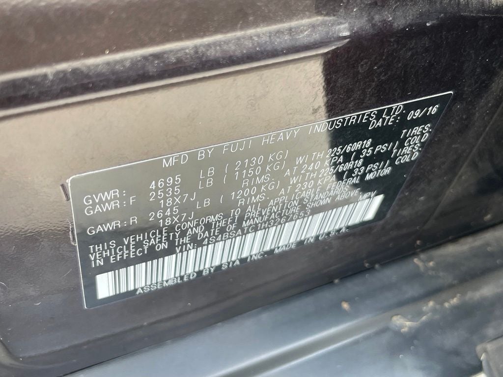 2017 Subaru Outback 2.5i Touring - MEMORY SEATS / CD PLAYER