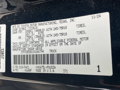 2025 Toyota Tundra SR - ADAPTIVE CRUISE CONTROL / WIRELESS CARPLAY