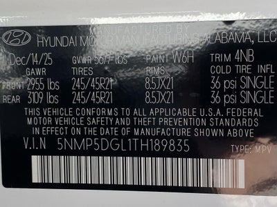 2026 Hyundai SANTA FE Calligraphy AWD