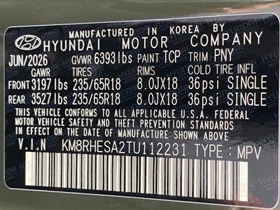 2026 Hyundai PALISADE HYBRID SEL Premium 7 Passenger
