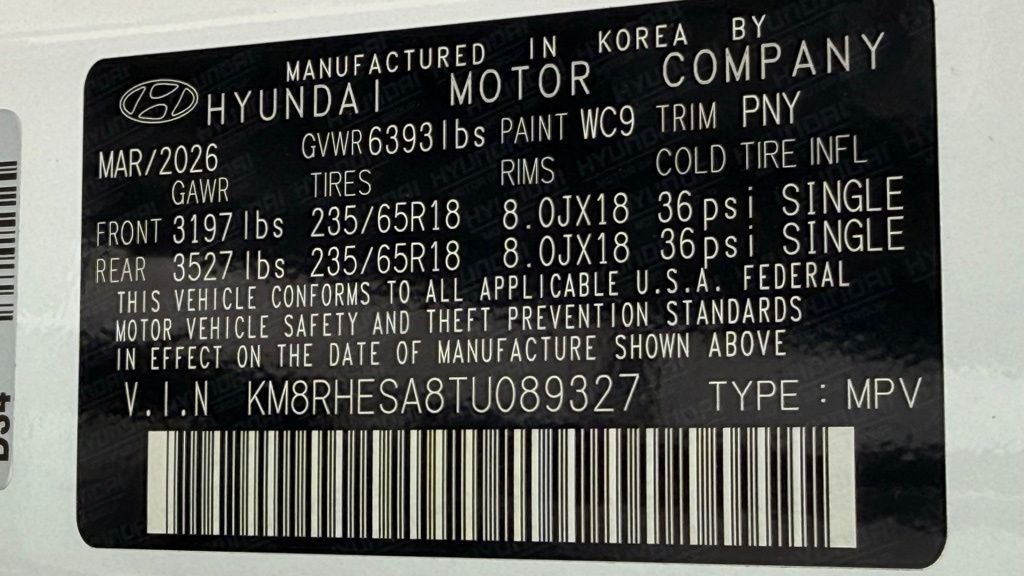 2026 Hyundai PALISADE HYBRID SEL Premium 7 Passenger