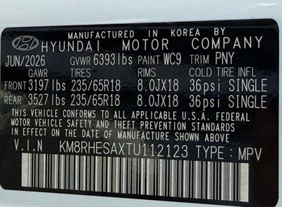 2026 Hyundai PALISADE HYBRID SEL Premium 7 Passenger