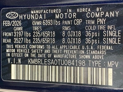 2026 Hyundai PALISADE HYBRID SEL 7 Passenger