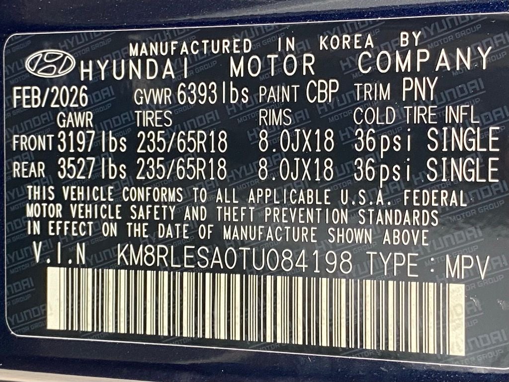 2026 Hyundai PALISADE HYBRID SEL 7 Passenger