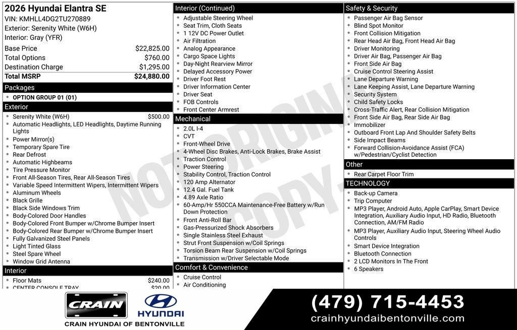 2026 Hyundai ELANTRA SE