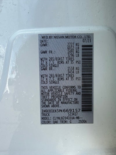 2023 Nissan Frontier SV