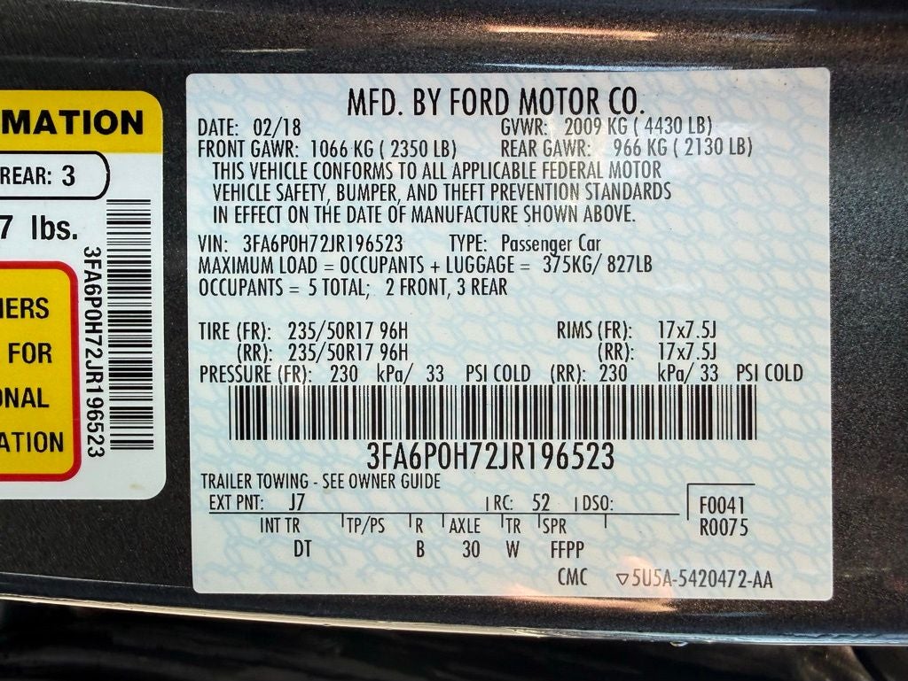 2018 Ford Fusion SE