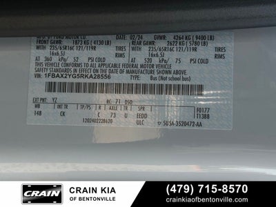 2024 Ford Transit-350 XLT - CARFAX ONE OWNER