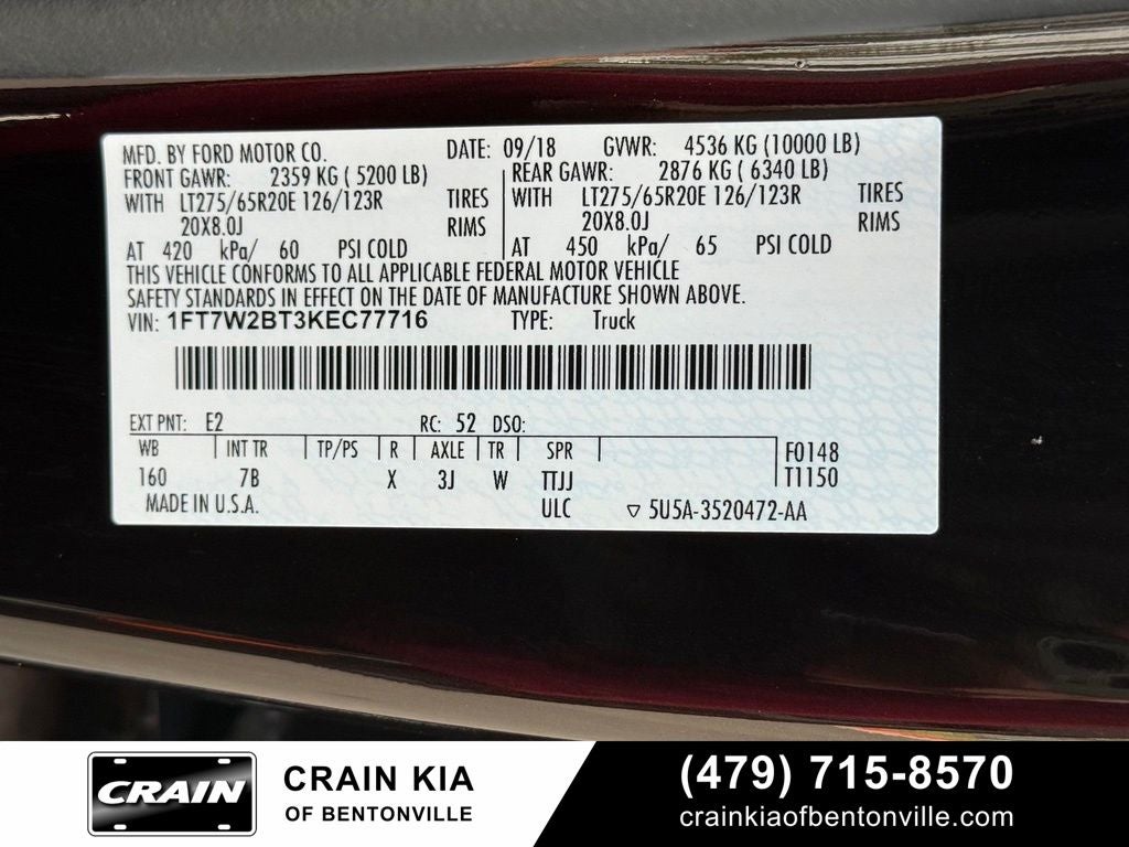 2019 Ford F-250SD Platinum - 4WD / PANORAMIC SUNROOF / ONE OWNER
