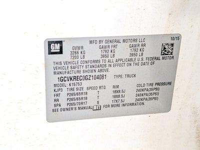 2016 Chevrolet Silverado 1500 LT LT2 / 4X4