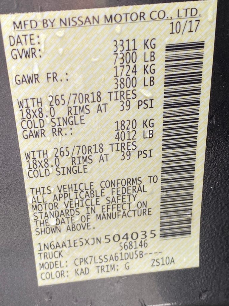 2018 Nissan Titan SV