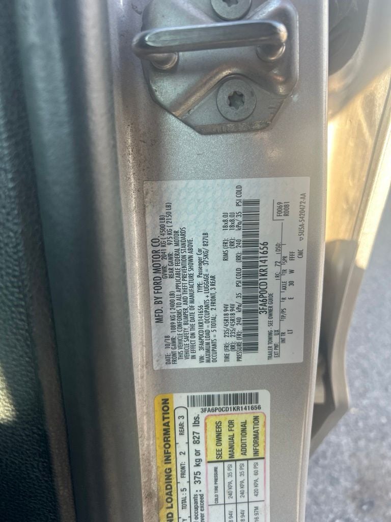 2019 Ford Fusion SEL HEATED SEATS / POWER SEATS