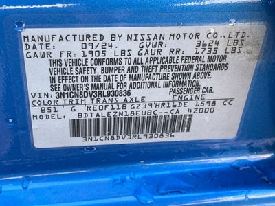 2024 Nissan Versa 1.6 S ONE OWNER / S PLUS PACKAGE