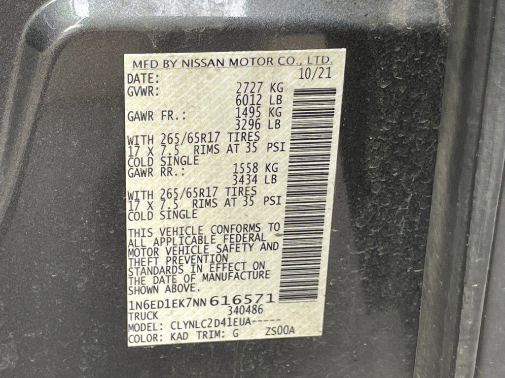 2022 Nissan Frontier SV